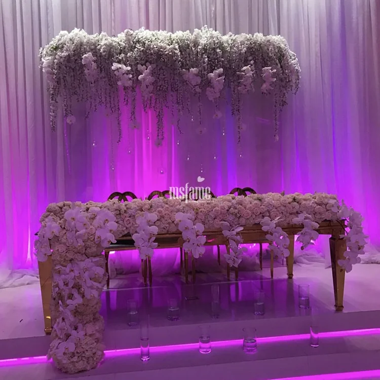 MSFAME Arch Stand Artificial Flowers Table Runner Wedding Flower Centerpiece