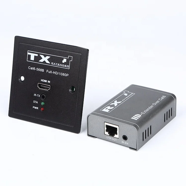 HD Extender 50 Meter Wall Plate Support Video Resolution up to 1080P@60Hz 60m 86-HD Extender Over Single CAT6