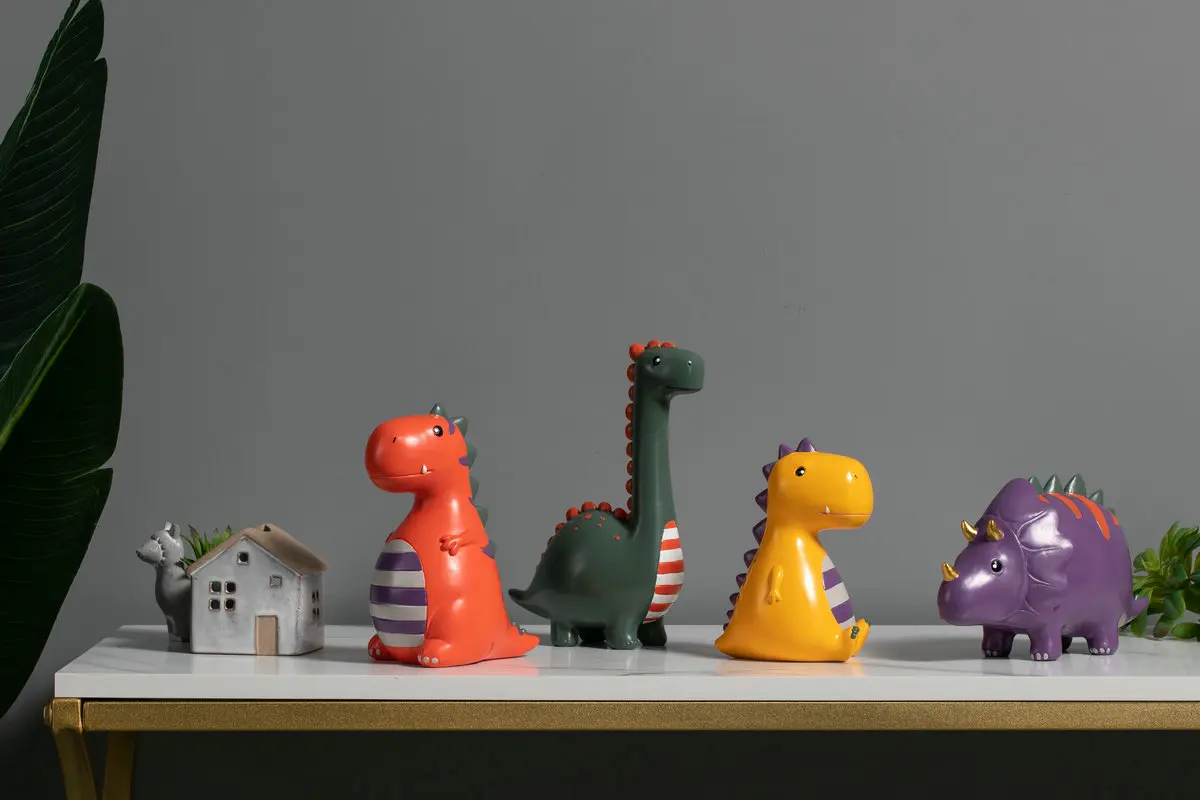  Cartoon Dinosaur Craft Resin Big Boy Coin Cute Child Piggy Money Bank For