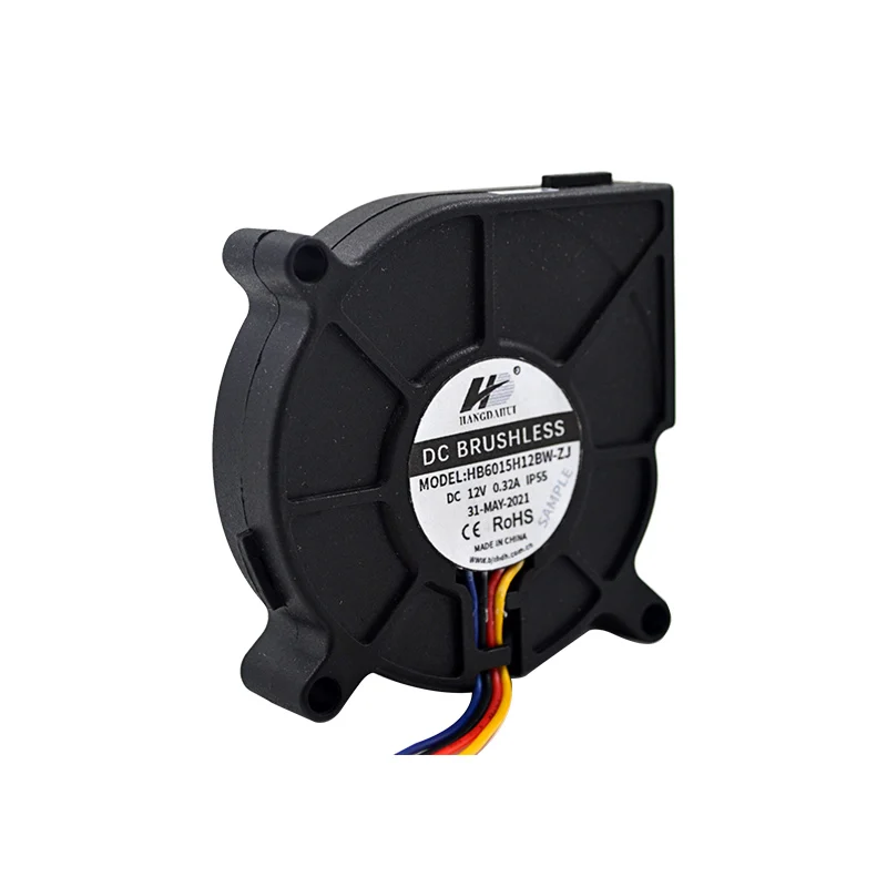 Hangdahui ball bearing blower fans centrifugal mini 4pin pwm 5v 24v blower fan motor 6015 60x60x15mm dc air blower fan