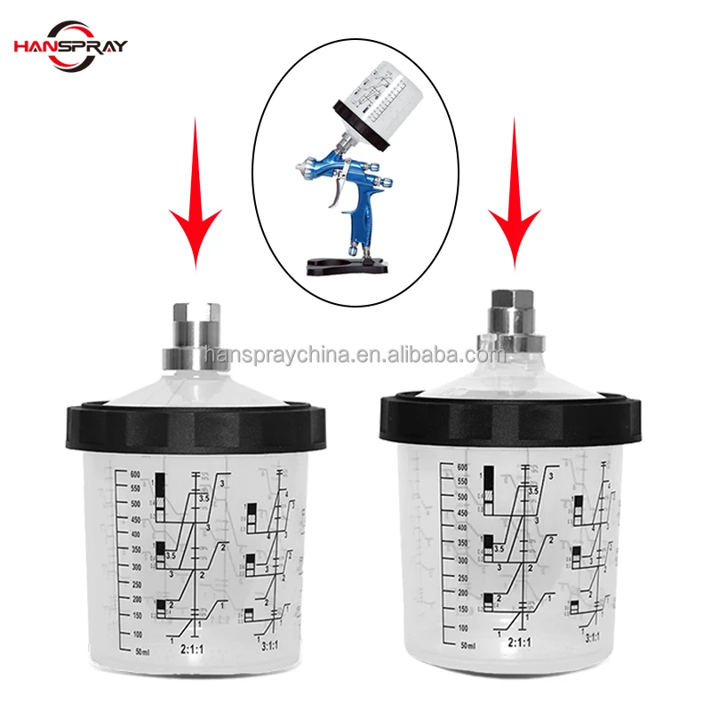 Пластиковые микс-чашки для краски taza de pistola pulverted автомобильный микс чашка ps 600 мл