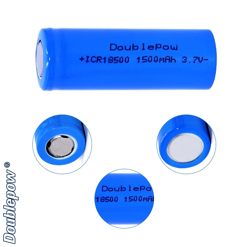 ICR 18500 3.7V 1500mAh Premium Li-ion Rechargeable Battery for Home Appliances Outdoor Solar Spotlight Pathway Light