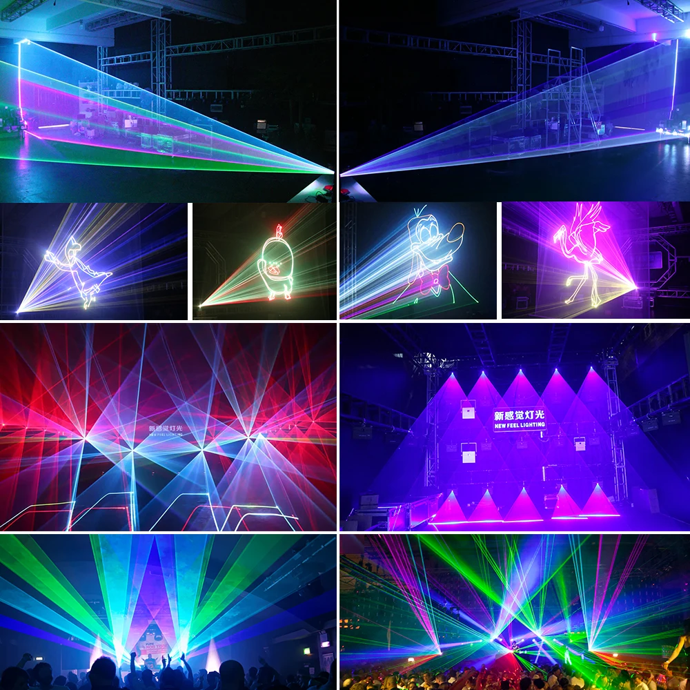 Professional dmx laser projector lazer 3W 5W full color laser light animation party show for night club bars