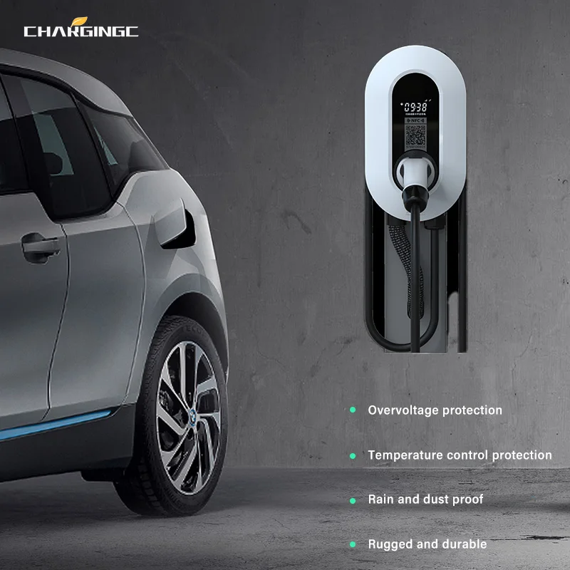 EU UK Standard Ac Charging Station7kw Fast Vehicle Wall Mount Wallbox Ev Charger