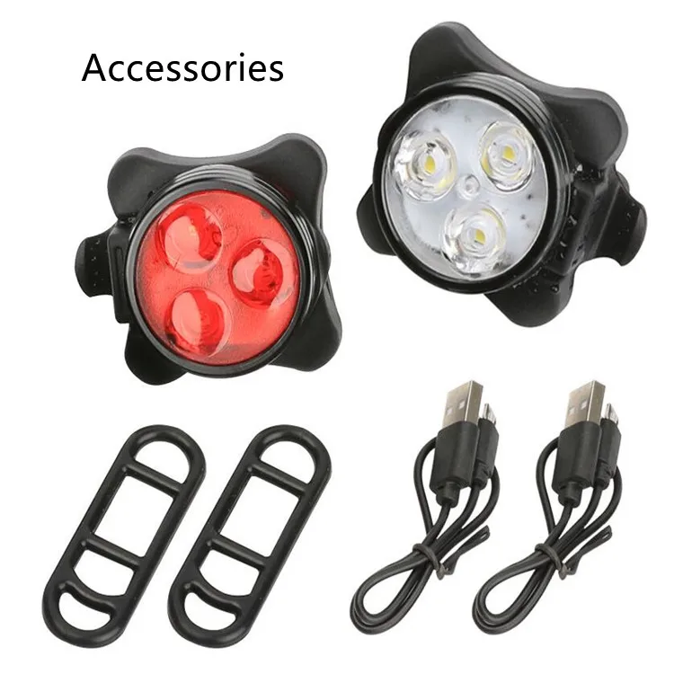 Необходимый для велосипеда водонепроницаемый ночной велосипедный предупреждающий задний фонарь комплект велосипедных фонарей с зарядкой от USB передний задний велосипедный фонарь