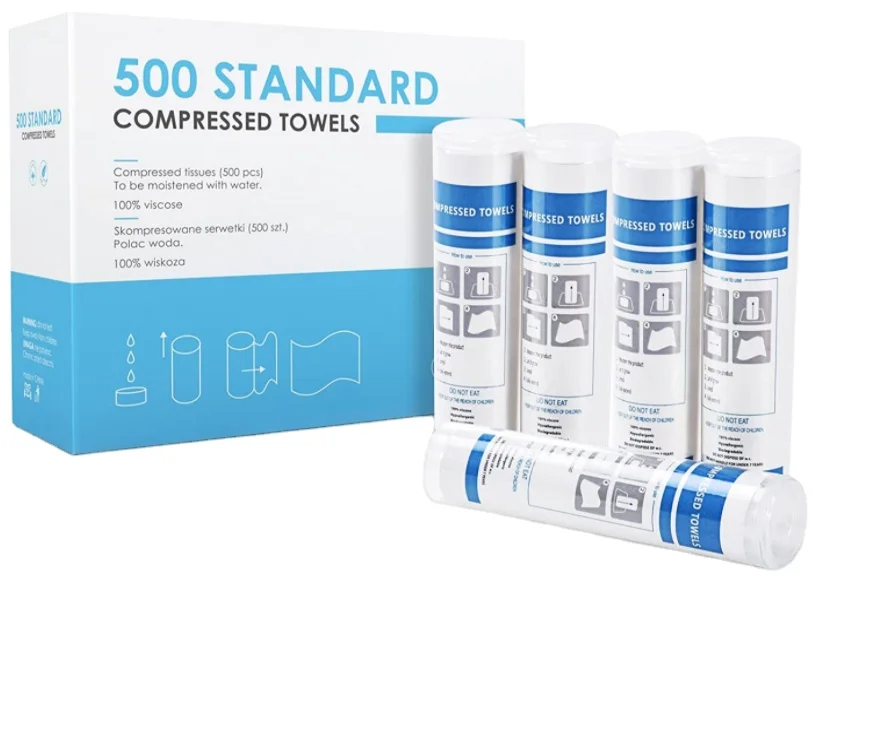 Happy Cheers 500 Pieces Disposable Compressed Towels Compact Travel Coin Tissue Soft Toilet Tissues Pills for Home Bathroom