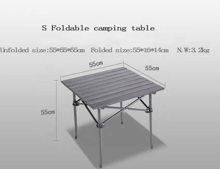 High quality portable easy folding aluminum various size foldable outdoor picnic camping table