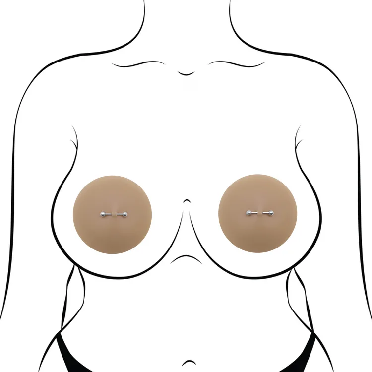 Reusable Hot Sell Fashion Sexy Pasties Nipple Ring Silicone Nipple Cover with Piercing