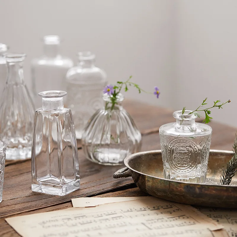 JAYWOOD  Glass Vase Crystal Candle Holder Candleholder For Decorating Dry Fresh Flowers Table Flowerspot