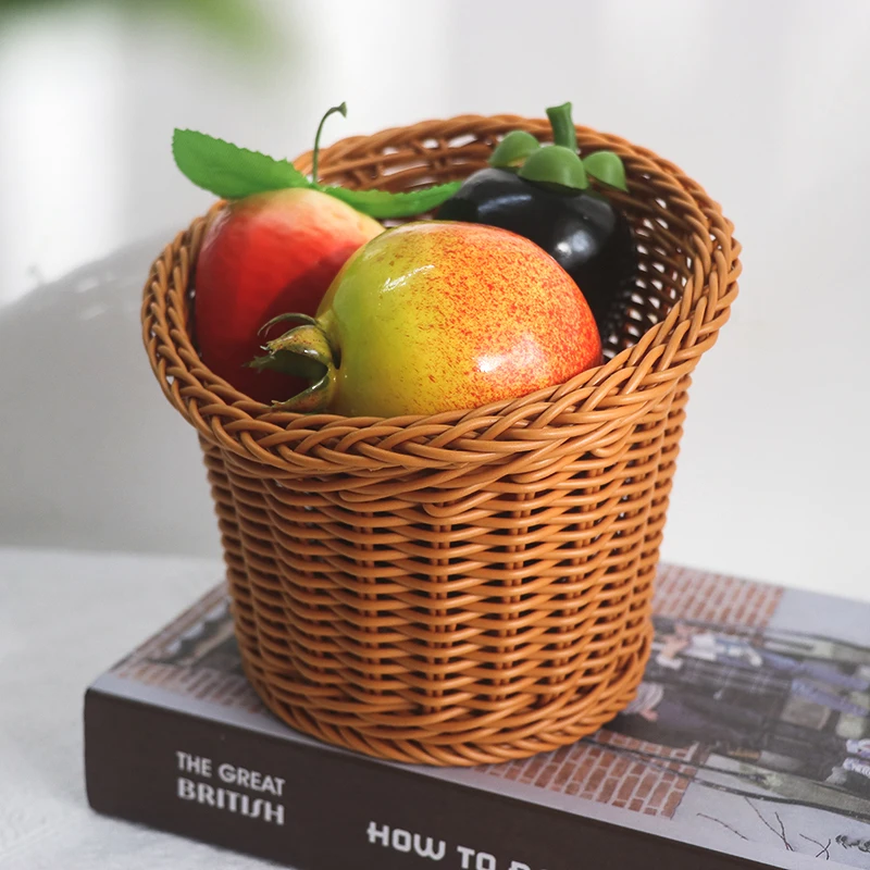 Wholesale garden small baskets plastic rattan bathroom storage basket hanging fruit basket
