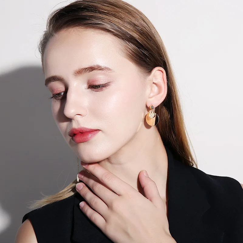 2021 new style AB asymmetric earrings temperament tassel long earrings