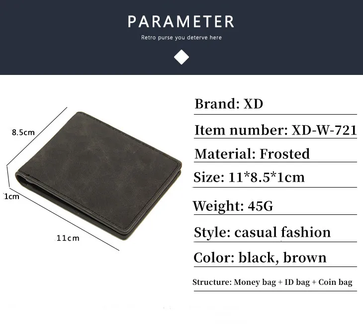 Индивидуальный минималистичный тонкий винтажный кошелек RFID Блокировка двойного сложения Подлинная Кредитная карта PU мужской кожаный кошелек