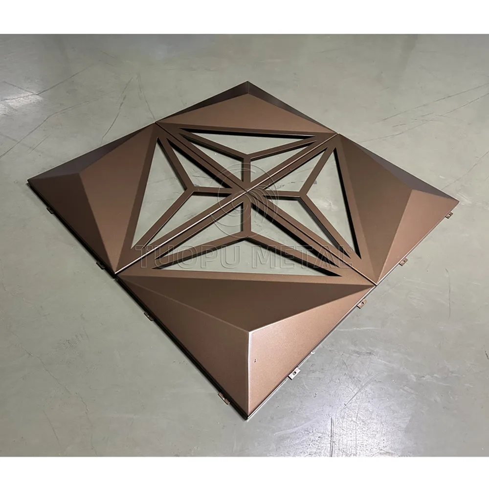 Building Facade New Design 600mm*600mm 3d Cladding Exterior Aluminum Facade for External Curtain Wall Project