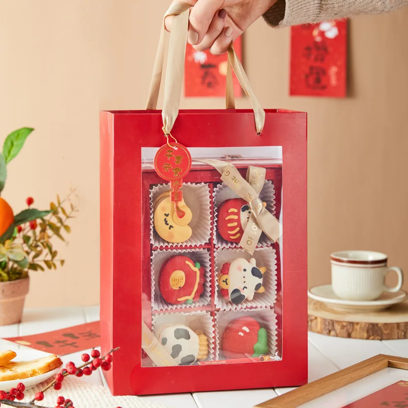 ASP Sample Available paper tag Luxury macaron box with insert and bow knot Caja de pastel