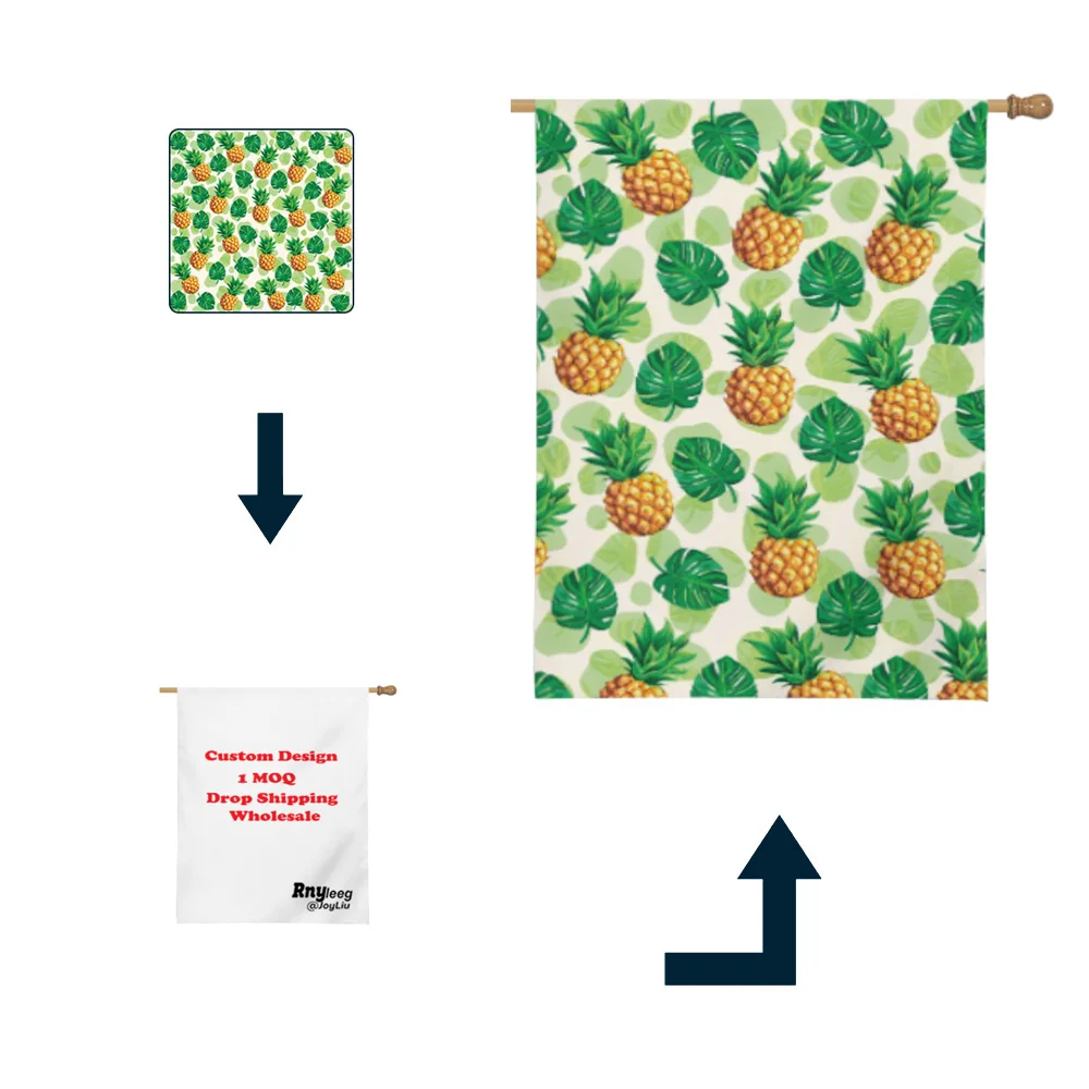 Print On Demand Custom Double Sided Printed Flag Wholesale Custom Polyester Fabric Garden Flag Flagpole Not Included