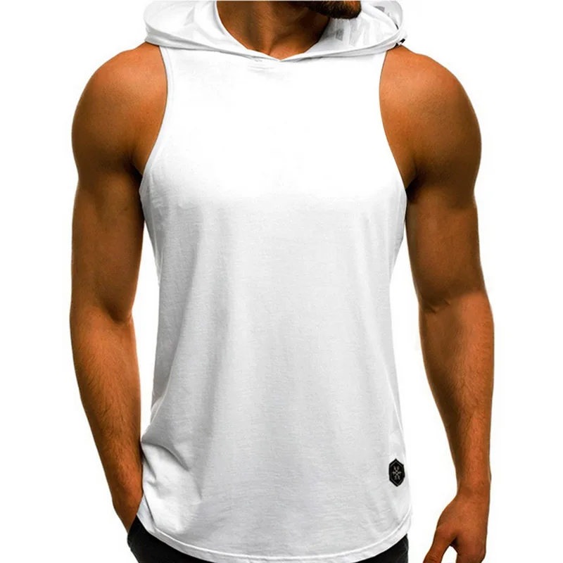 Hooded Tank Tops Hoodie Sleeveless Tops Male Bodybuilding Workout Tank Top Muscle