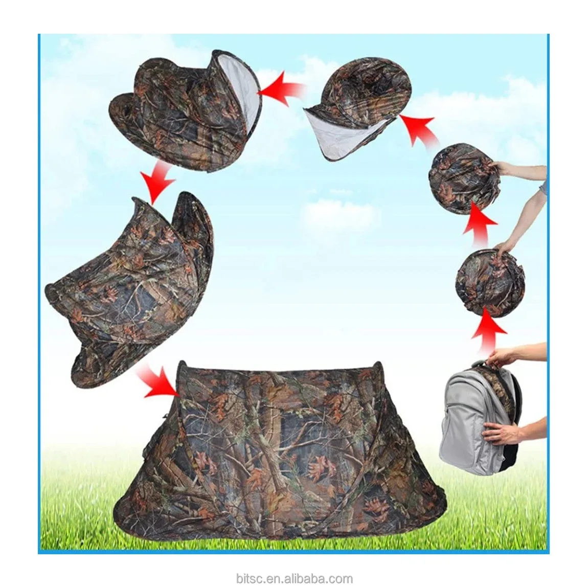 single person small volume and weight pop up safari tent outdoor office home