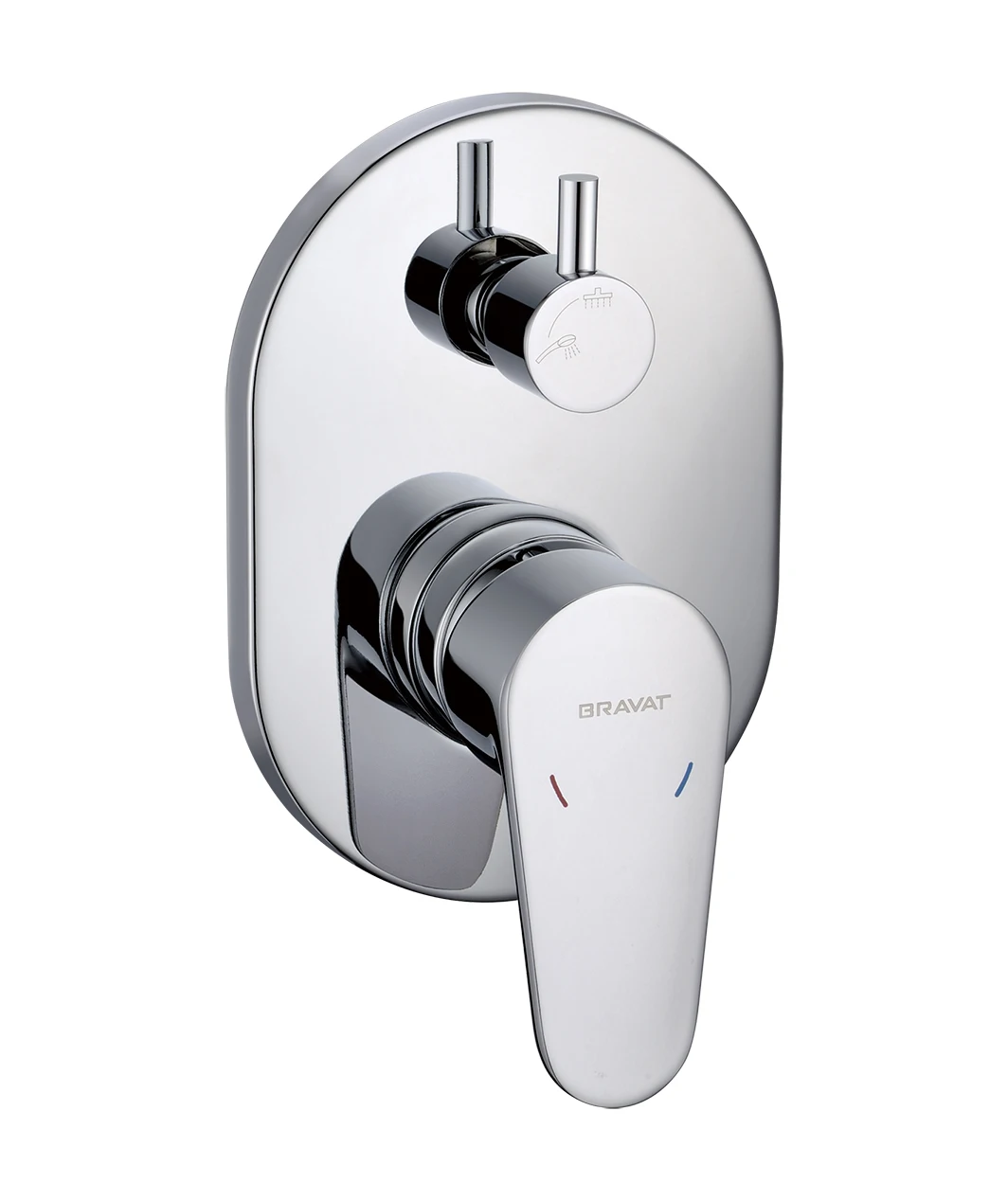 Bravat Bathroom Modern Chrome Stainless Steel Shower Sets Hot Cold Shower Mixer In Wall Rain Concealed Shower Set