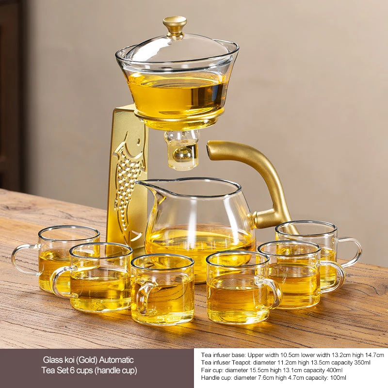 Glass tea set home magnetic semi-automatic lazy tea making artifact office kung fu teacup teapot small set