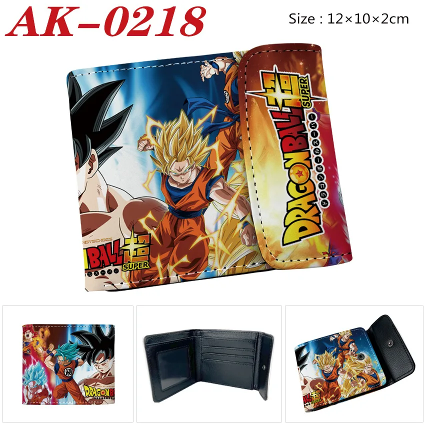 Wholesale Anime Peripherals Super Saiyan Son Goku Colorful Pu Leather Short Wallet