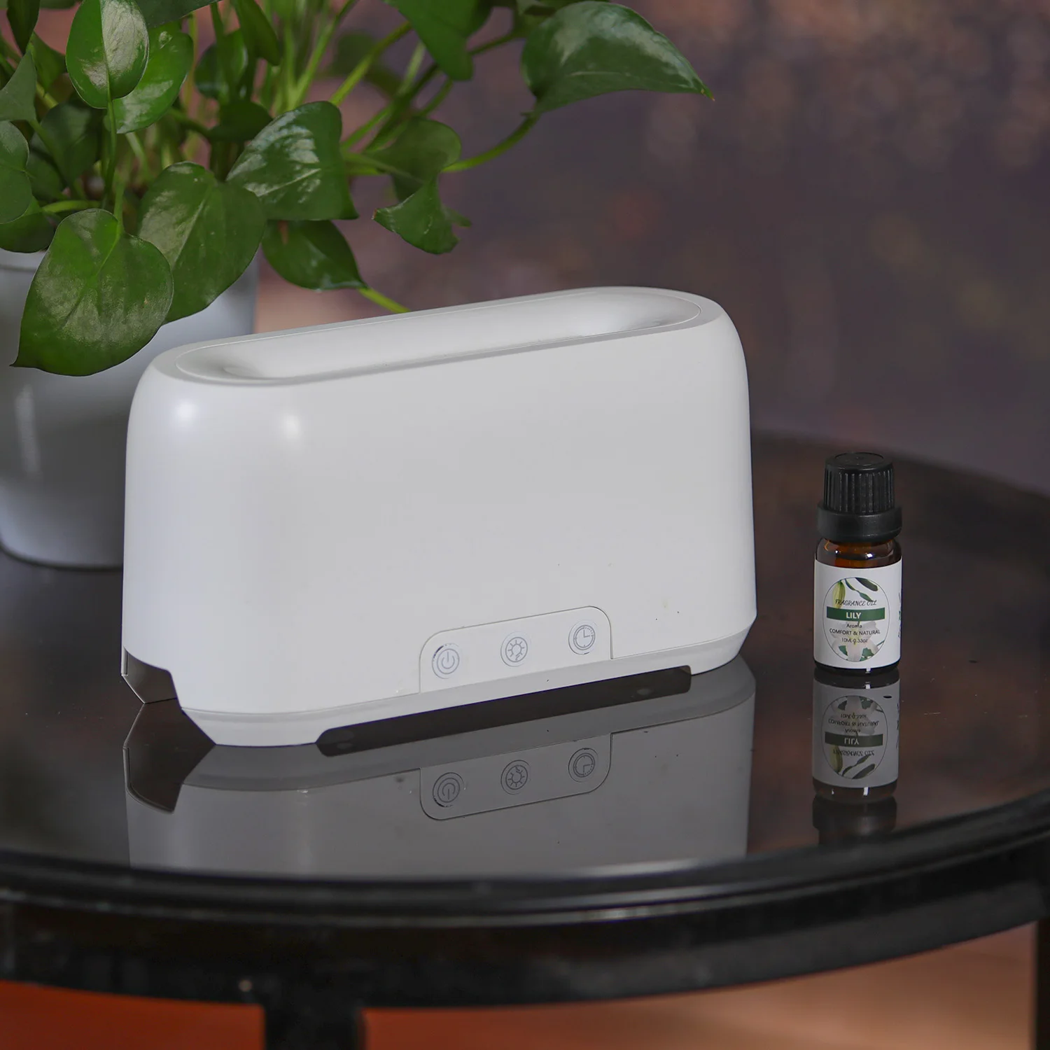 New Simulation Flame Mini Aroma Diffuser Portable USB Humidifier Desktop Air Aromatherapy Fragrance Essential Oils Led Fire
