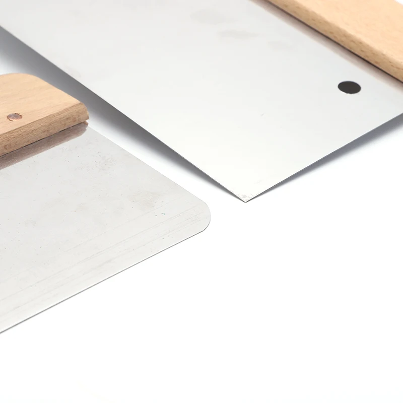 Factory price quality wooden handle square shape steel putty knife paint scraper