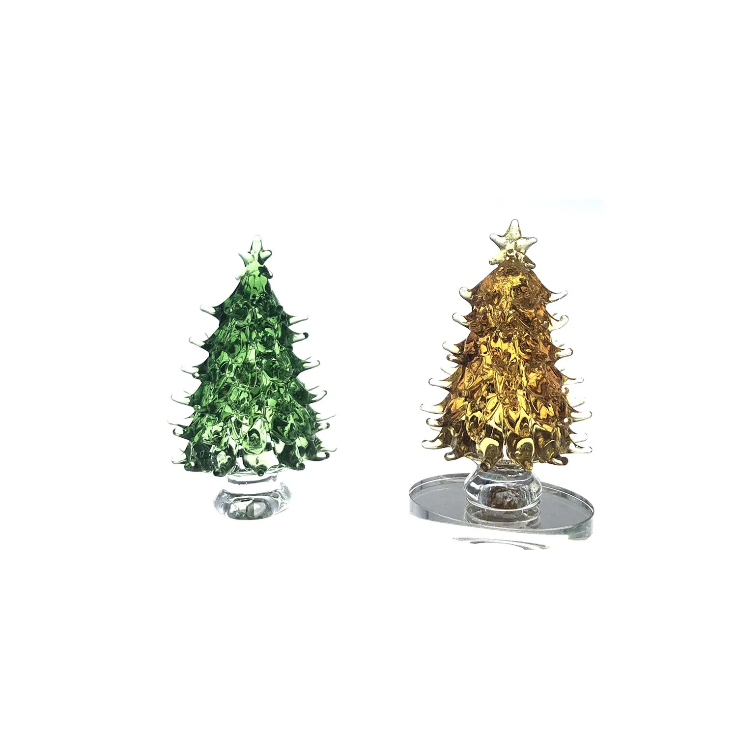 High Quality Etched Optical Crystal Trees 5-Color Printed Glass Christmas Decanter for Home Decoration
