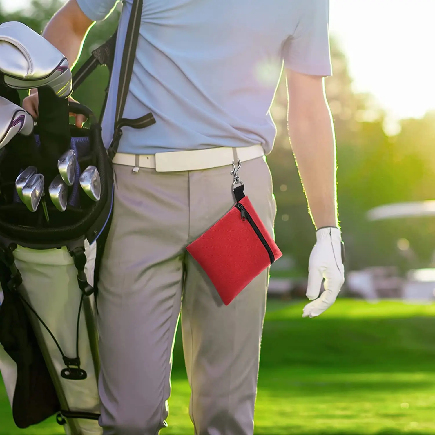 China Supplier BSCI Factory OEM Custom logo Sport Blue Black pink Zipper Bag Golf Tee Pouch Holder
