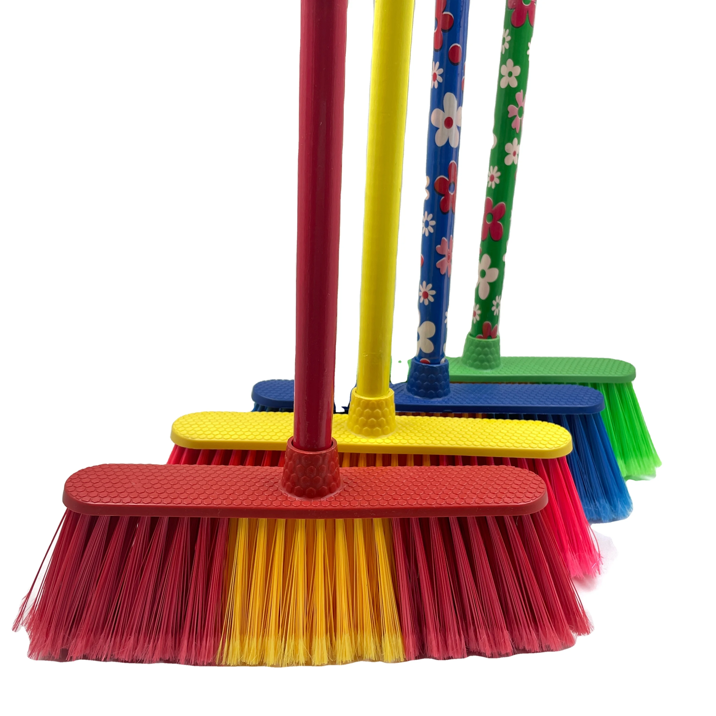 Soft Bristle Cleaning Broom Brush Head with Wooden Handle for Sweeping and Cleaning Broom and Dustpan Set for Home Use