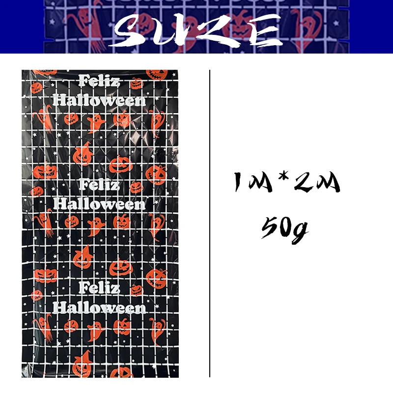 1*2 m Halloween children birthday party curtains factory direct supply festival decorations square foil fringe curtain