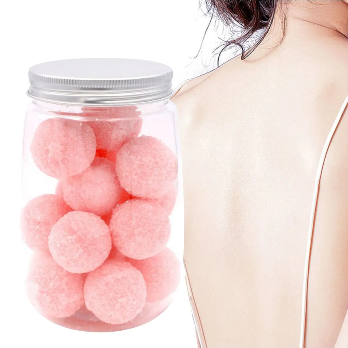 Nasyi Private Label Fast Shipping Natural Organic Fruit Salt Body Scrub Exfoliating Strawberry Candy Ball Scrub Mini Body Care