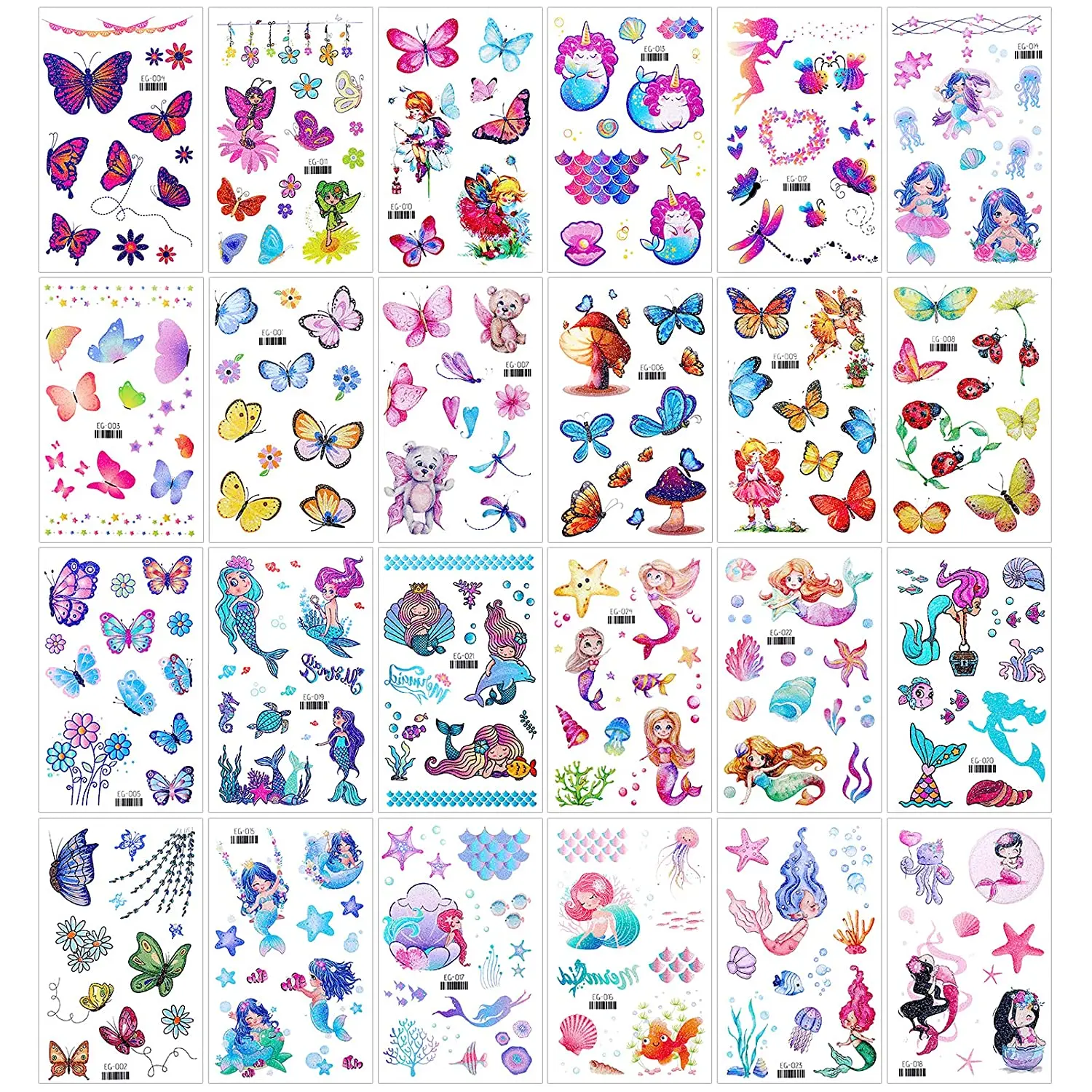 Glitter Sticker Tattoo Temporary Tattoo Summer Flower Stickers Cute Apparel Accessories for Body Face Kids Party