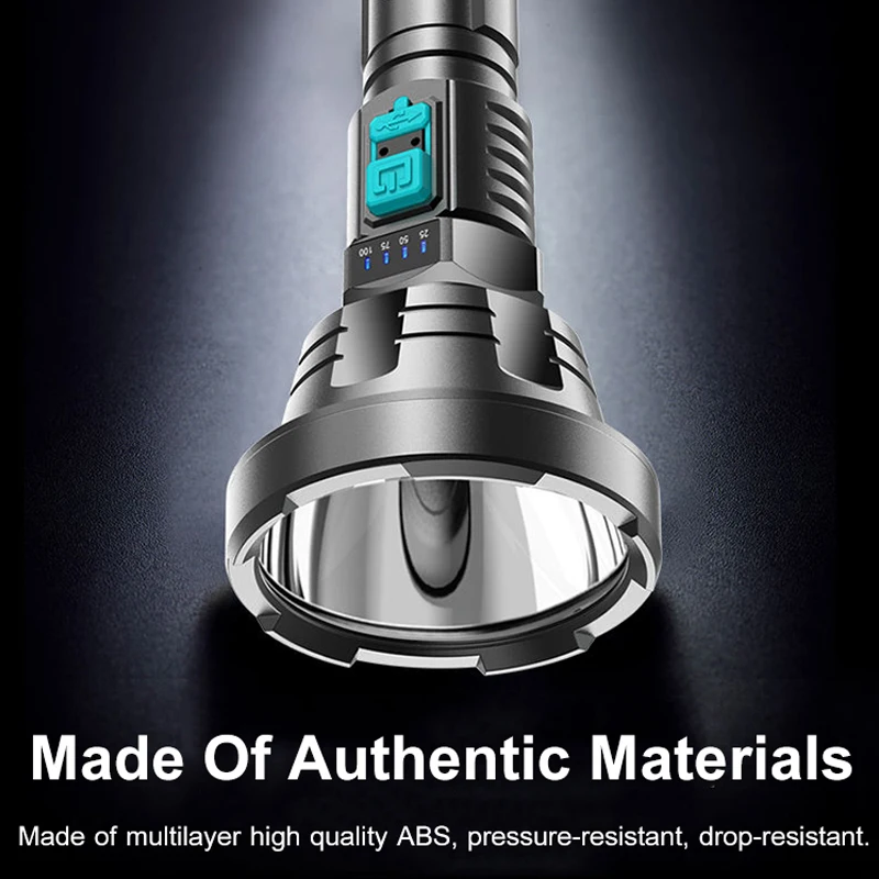 High Lumens Super Bright Powerful Flashlights USB Rechargeable Long Range Torch Light Outdoor Camp Waterproof LED Flashlight