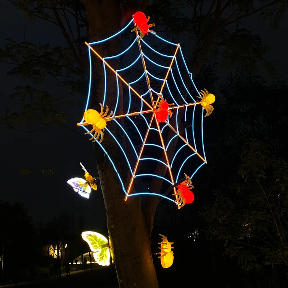 Momovalley Светодиодная лента spinnennetz telarana графическое неоновое украшение призрака игровая площадка Хэллоуин паутина