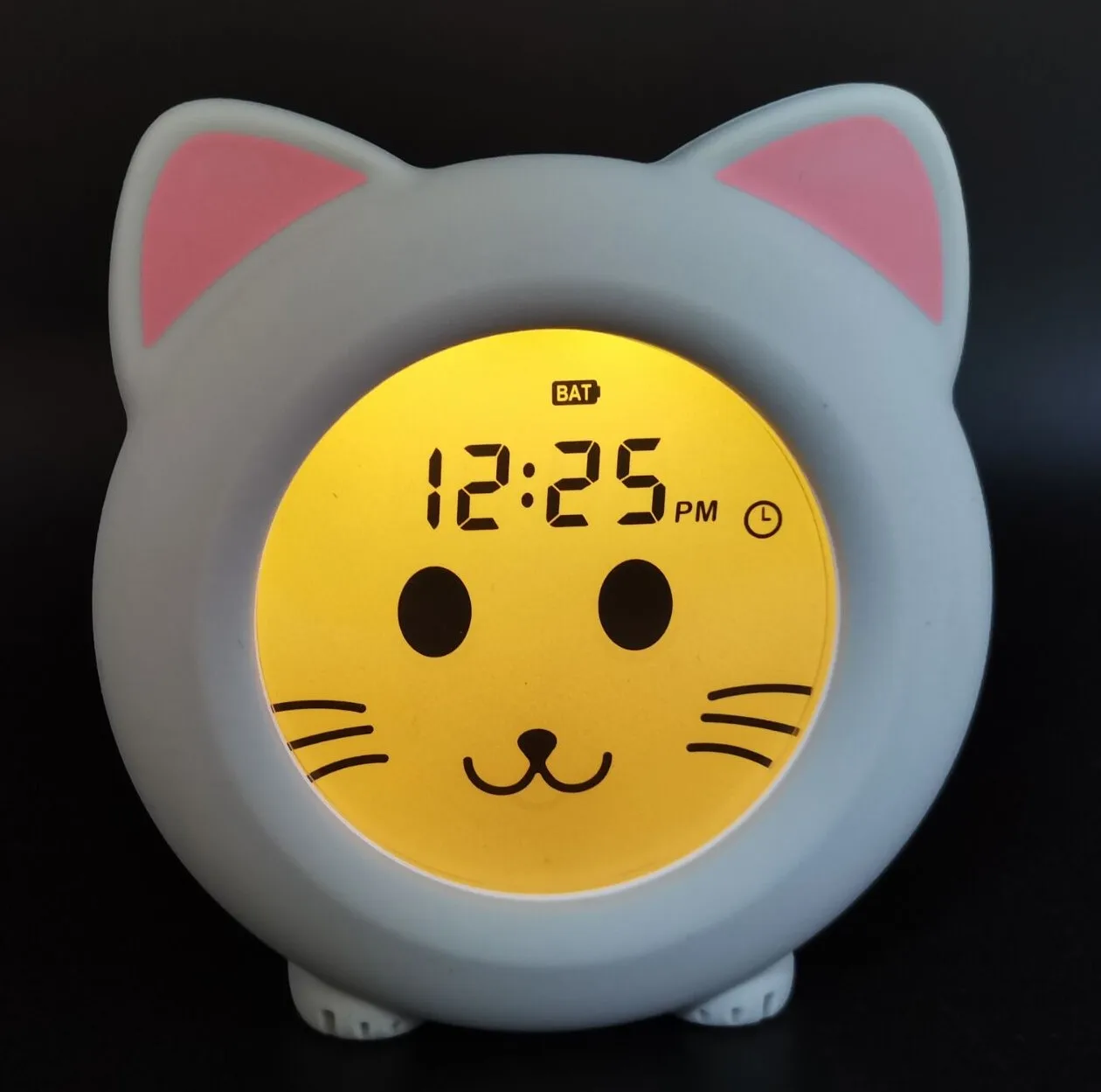 2022 new Silicone cat sleep trainer clock,Rechargeable children wake up trainer clock with alarm