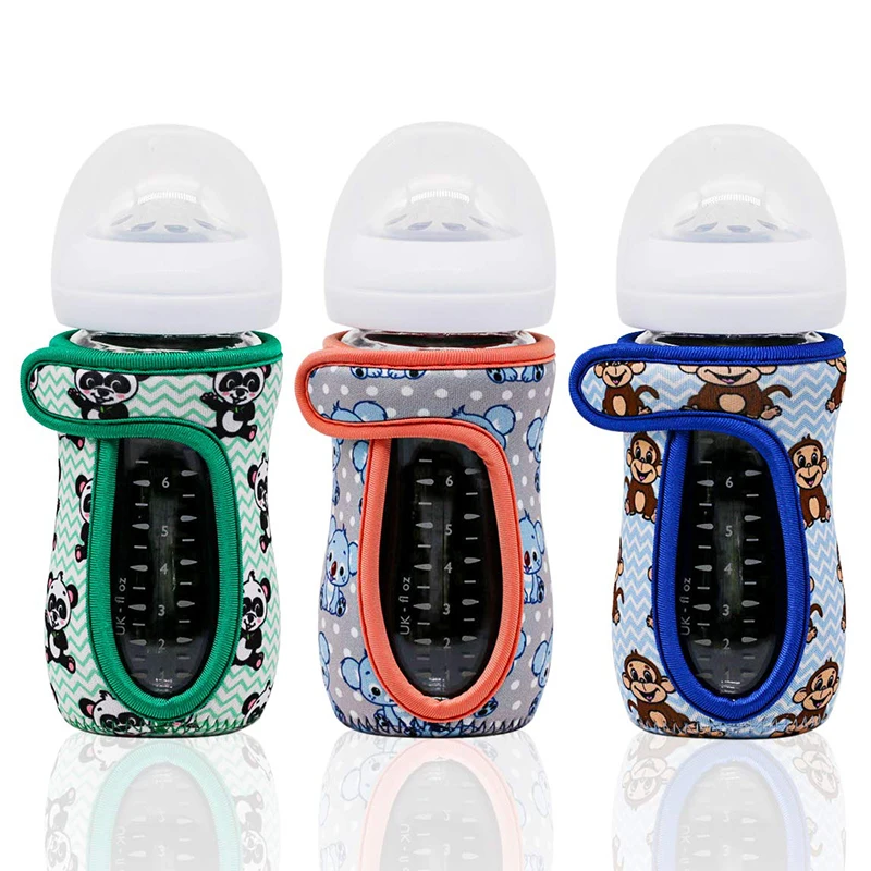 Wholesale Reusable Glass Baby Bottle Insulator Improved Heat Cold Retention Moisture Neoprene Holder for 8 oz Baby Milk Bottle