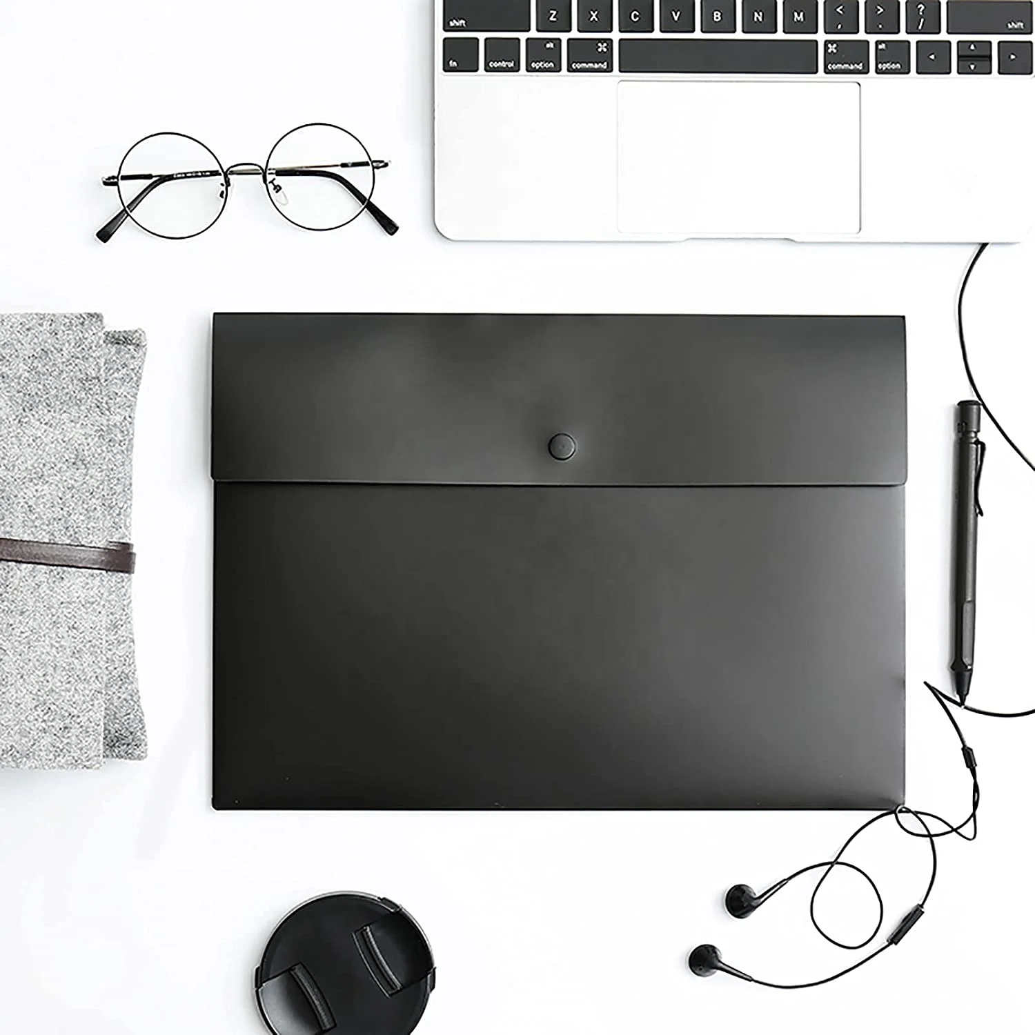 File Folder Pockets File Jacket Plastic Envelope Flat Document Letter Organizer with Snap Button Closure A4 Letter Size