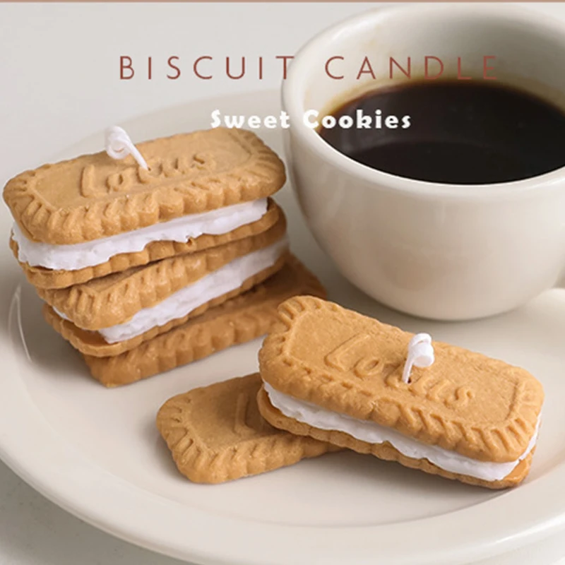 Pillar scented biscuit candle sweet sandwich biscuit candle hot sell SANDWICH COOKIE candles