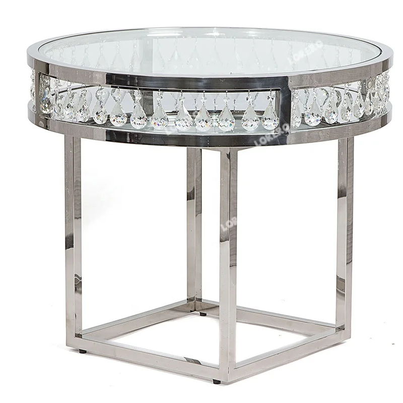 Luxury hotel furniture wedding style stainless steel dinner  golden  sliver  round table set