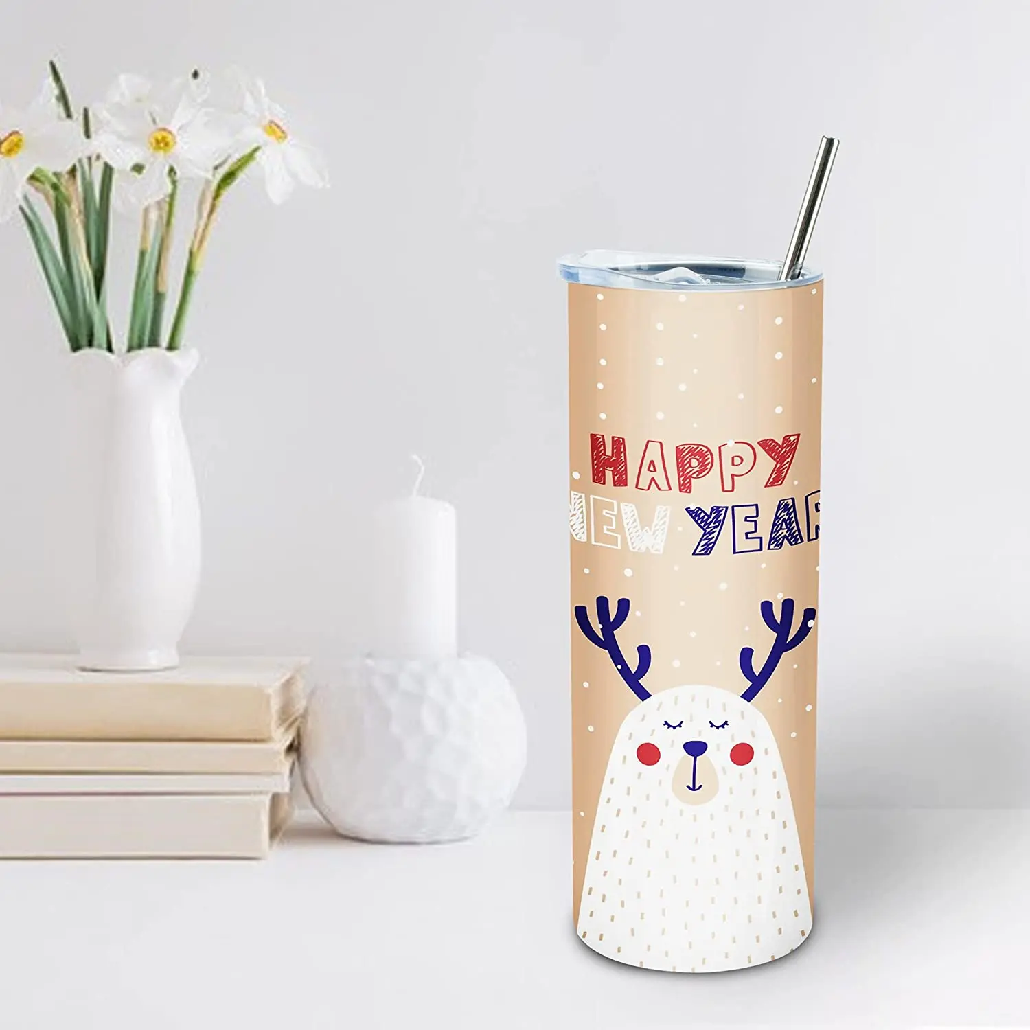 US warehouse White 20 Oz Stainless Steel heat Transfer Printing Tumbler Double Wall Insulated straight Sublimation Tumbler