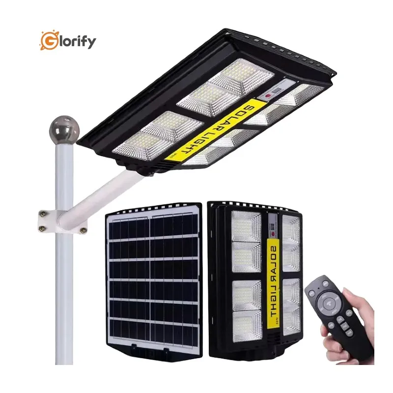 Outdoor Super bright 300W 500W IP65 waterproof smart all In One Solar Street Lights Solar Lights With Radar Sensors