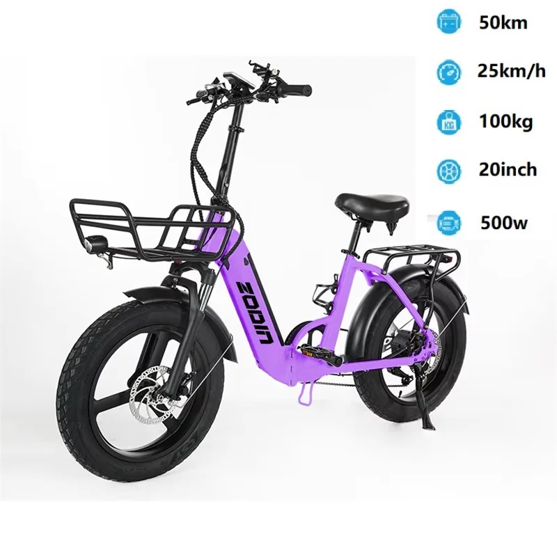 20 Inch 48V 500W 750W Fatbike Fat Tire E Bike Foldable Ebike Folding Electric City Hybrid bike