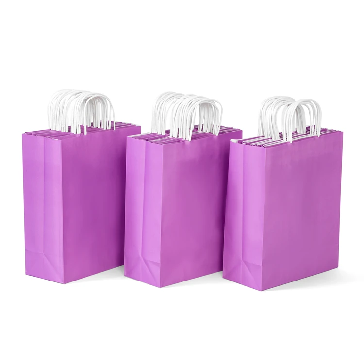 
Small Custom kraft Gift Bags Printed Your Own Logo Carrier Paper Bag with 120gsm white Paper 