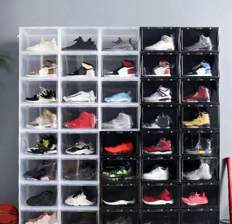 Supplier Underbed Storage Slide Out Clear Custom Shoe Containers Transparent Color Hard Plastic Shoe Box Foldable Drawer Stack