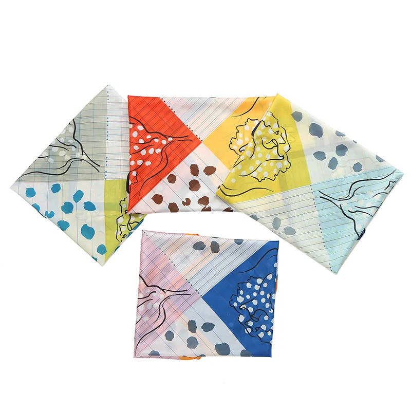 
Flower And Point Pattern Printing Silk Scarves Autumn Custom Latest Product Silk Stain Scarf 