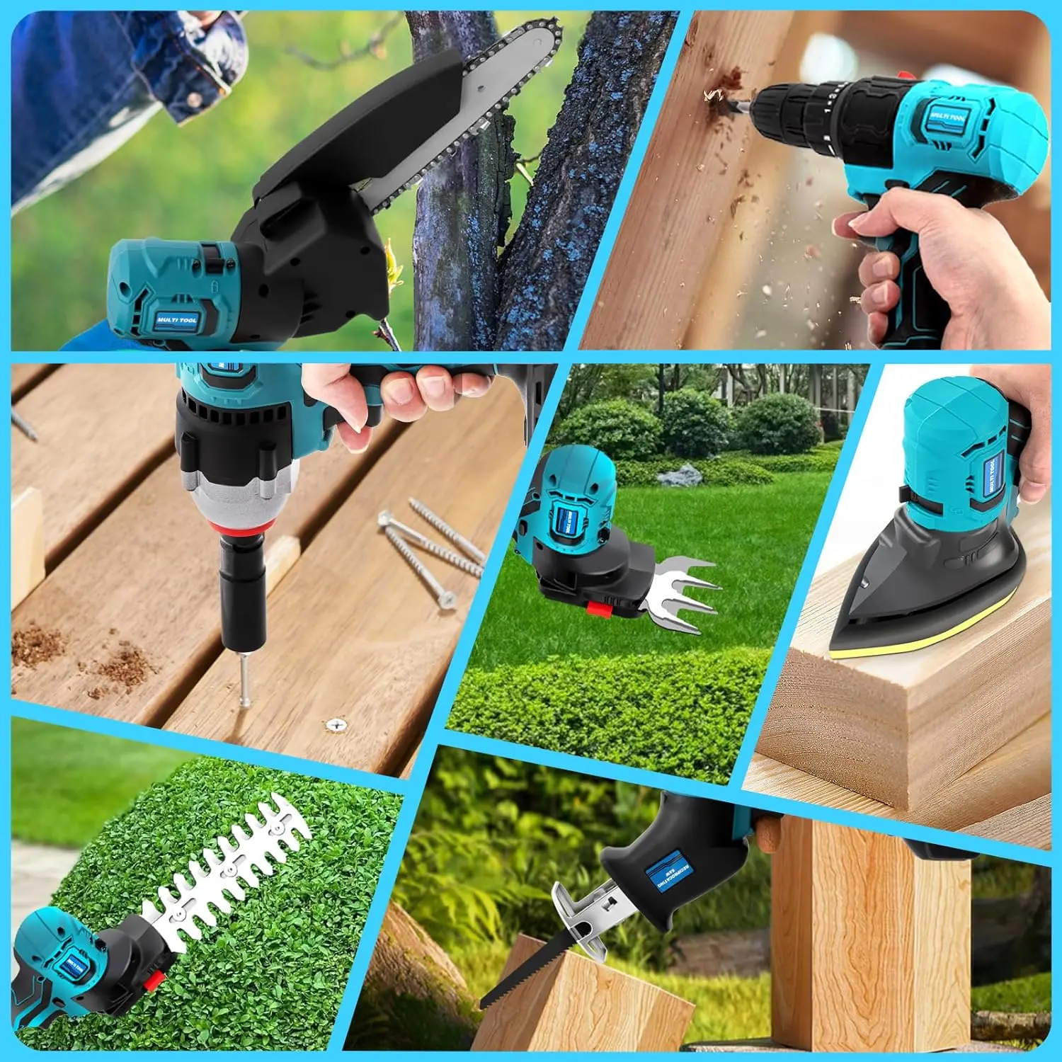 High quality Multi-function chainsaw cordless drill wrench jigsaw in one Universal treasure power tool Combination set