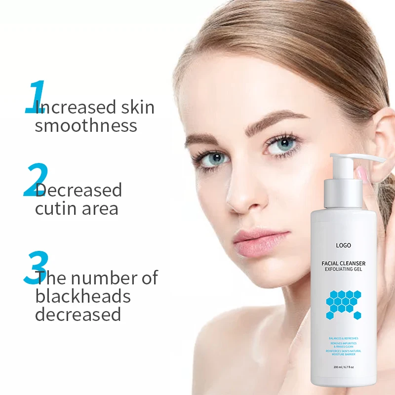 Private Label Organic Exfoliator Remove Dead Exfoliating Peeling Skin Gel Body Scrub Face Wash Facial Cleanser