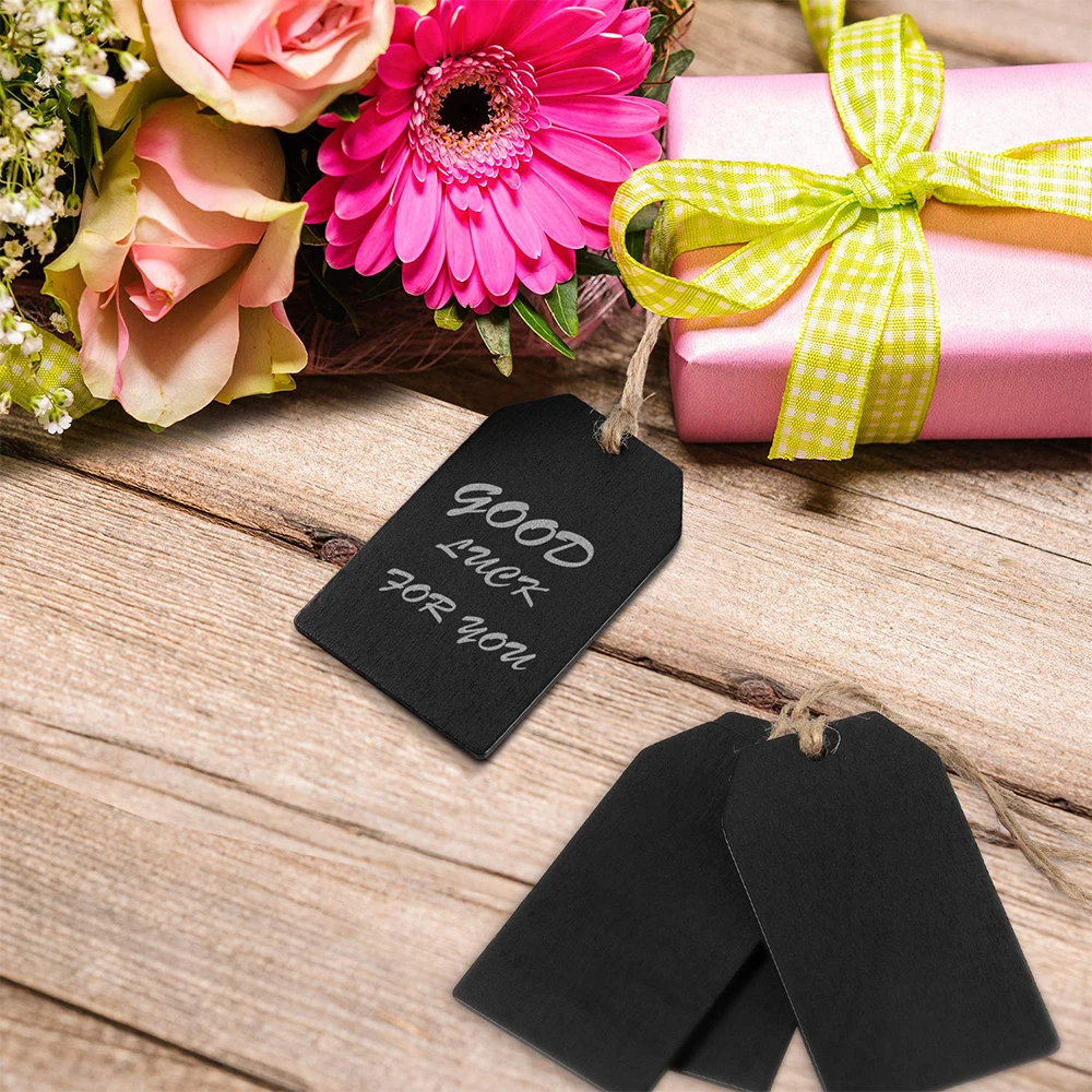 Black Message Tags Chalkboard Tags Hanging Wooden Mini Signs Wooden Chalkboard Tags Hanging Chalkboard Labels