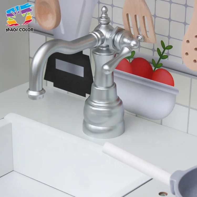 
Ready To Ship big children wooden white kitchen toy for pretend play W10C409 