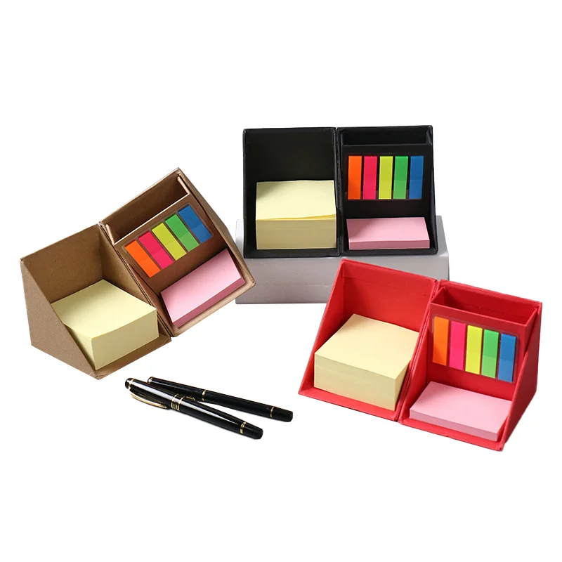 Printed Logo Business Gift Customize Stationary Set Hard Cover Paper Note Pad Sticky Notes  with Index Cards